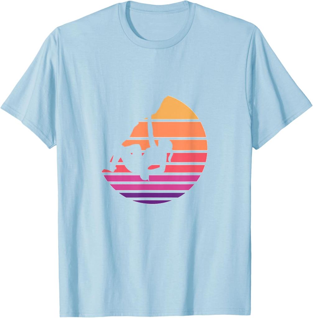 Rock Climbing Sunset Retro Vintage Graphic Tee Men Women Cotton Short Sleeve TShirt Outdoor Sports