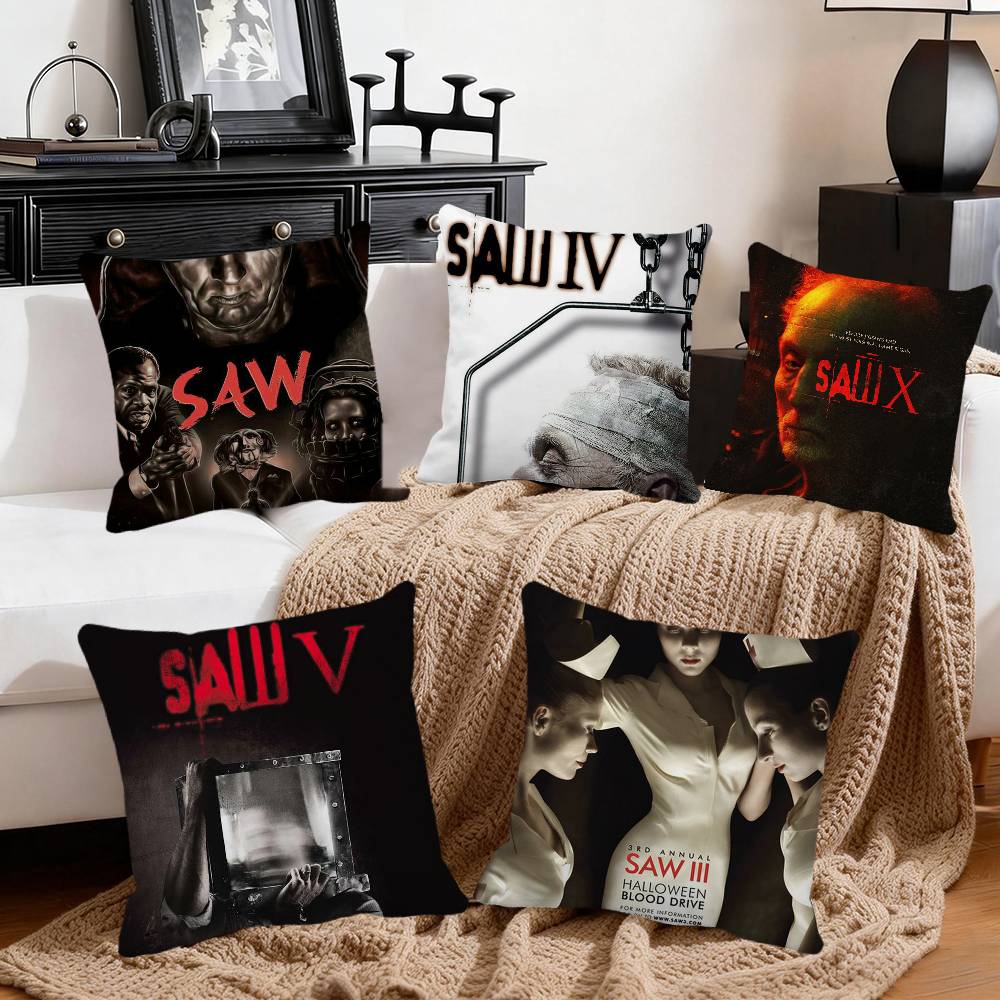 Horror Movie SSaw Pillow Case Square Pillow Bedroom Sofa Leisure Comfort Cushion Car Home Decoration