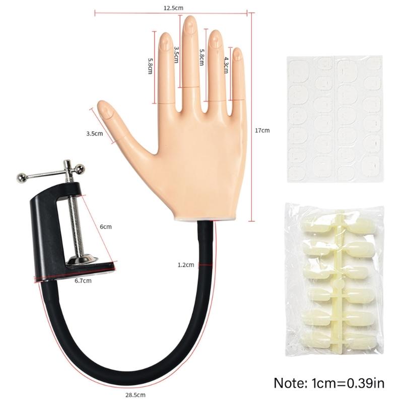 Mano de Práctica para Uñas Acrílicas Uñas Prácticas Mano Maniquí de Práctica Mano de Entrenamiento para Uñas con Puntas de Uñas para Mujer