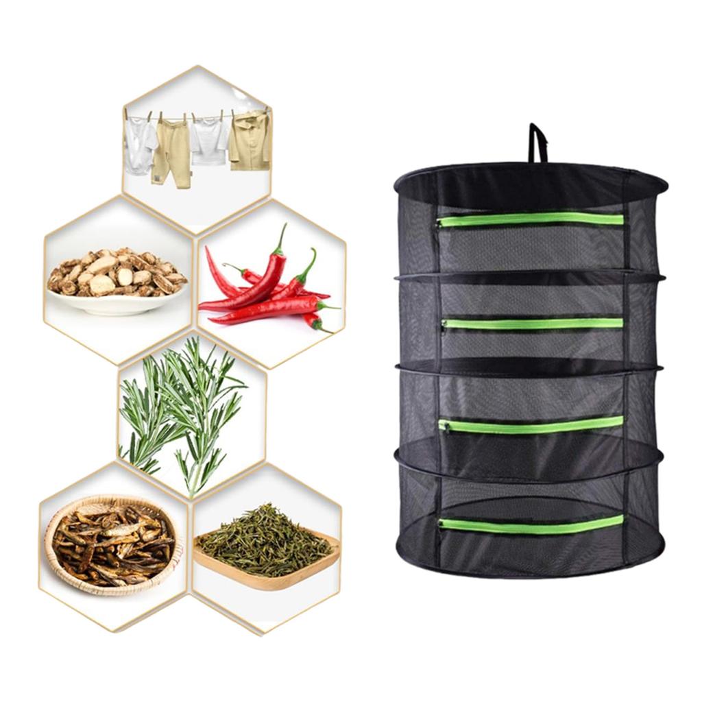 4/6/8 Layer Hanging Drying Rack with Zippers Foldable Plant Drying Net  Drying Rack Hanging Mesh for Plants Seeds and Buds