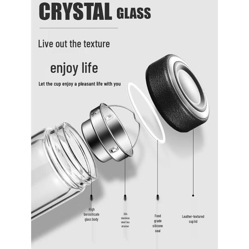 Huawensen Double Wall Tea Infuser Glass Bottle