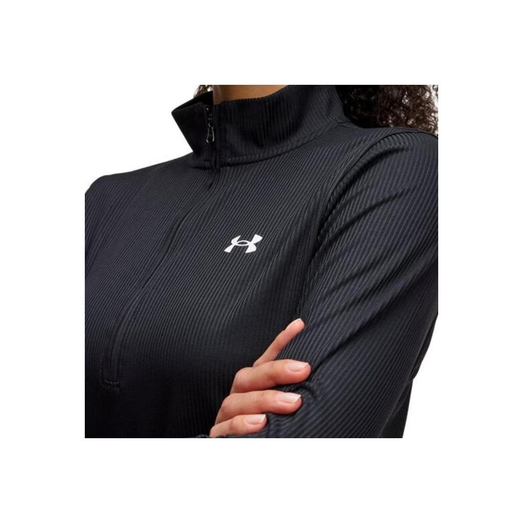 Under Armour Tech Track Series Comfortable Slim Fit Long Sleeve T-Shirt Women Tops Black 1389857-001