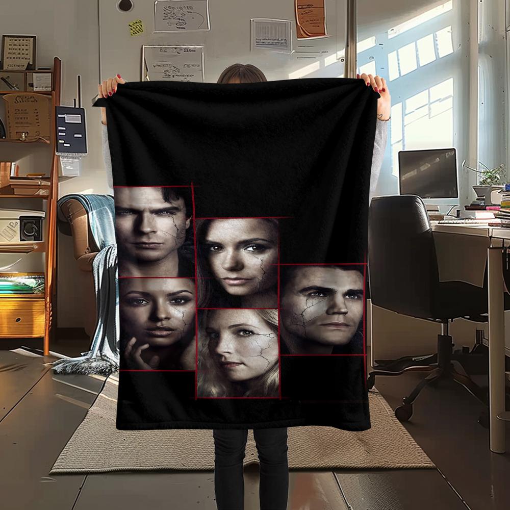 Vampire TV Characters Print Flannel Blanket,High Quality Comfortable for All Seasons,Home Decor,Warmth and Comfort,Perfect for Christmas Gifts