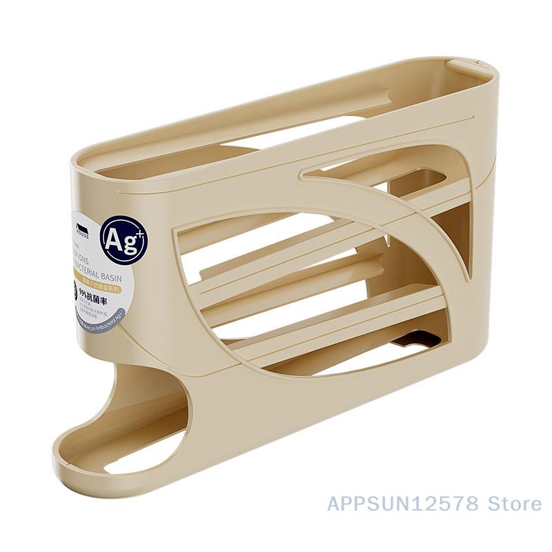 4-lagiger automatischer Eierhalter mit Rollen, Kühlschrank-Eieraufbewahrungsbox, Behälter, Küchenkühlschrank, Eierspender, Kühlschrank-Organizer