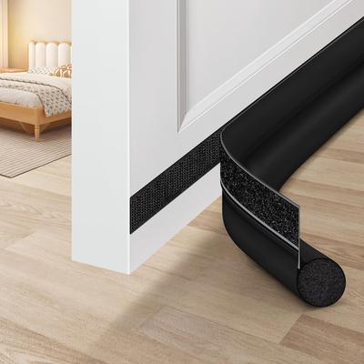 Door Draft Stopper 36 Inch Black Adjustable Front Door Draft Guard for Bottom of Doors Weather Stripping Door Seal Strip