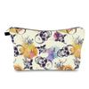 1pc Skull Head Pattern Printed Makeup Bag Travel Portable Cosmetic Brush Organizer Bag Pouch for Women Girls Halloween Gift