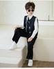 Boys' Spring Hanfu Vest Set with Embroidery - Formal Wear for Performances and Events