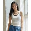 C S In The Room 1 + 1 I.o. Cup Built In Layered Ribbed Tank Top 3 ColorS