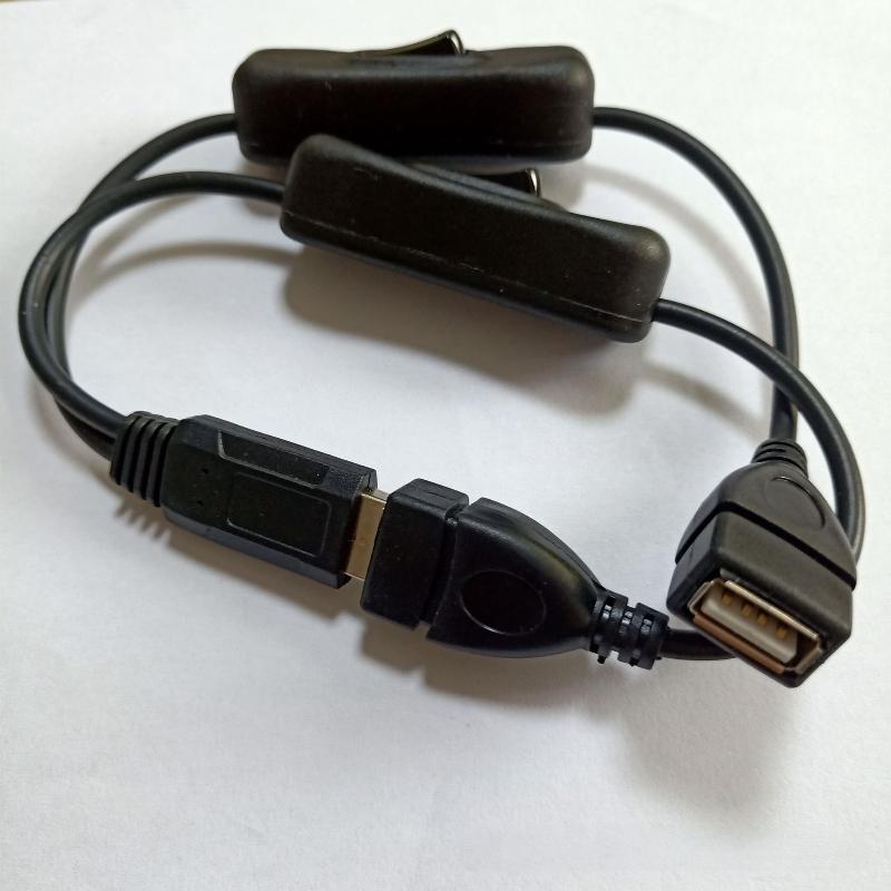 Usb Male To Dual Female Extension Cable With Independent Switch One To Two Usb Power Cord For Led Light Fan Device Power Supply