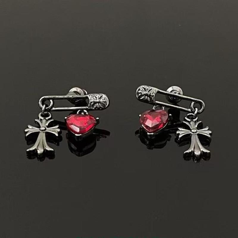 Gothic Feather Drop Earrings For Women Punk Zircon Geometric Personality Ear Buckle Earrings Y2K Jewelry Gifts