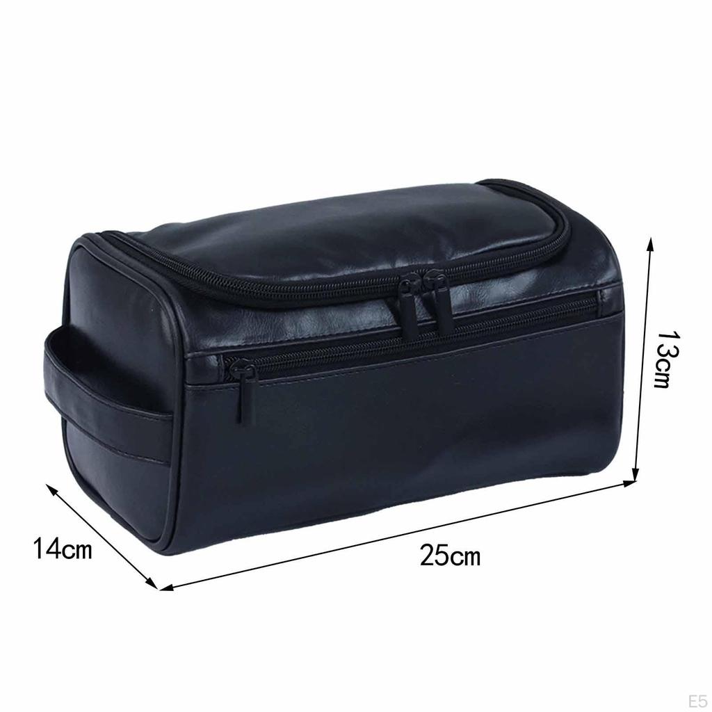 Portable PU Leather Travel Bag for Toiletries Organization