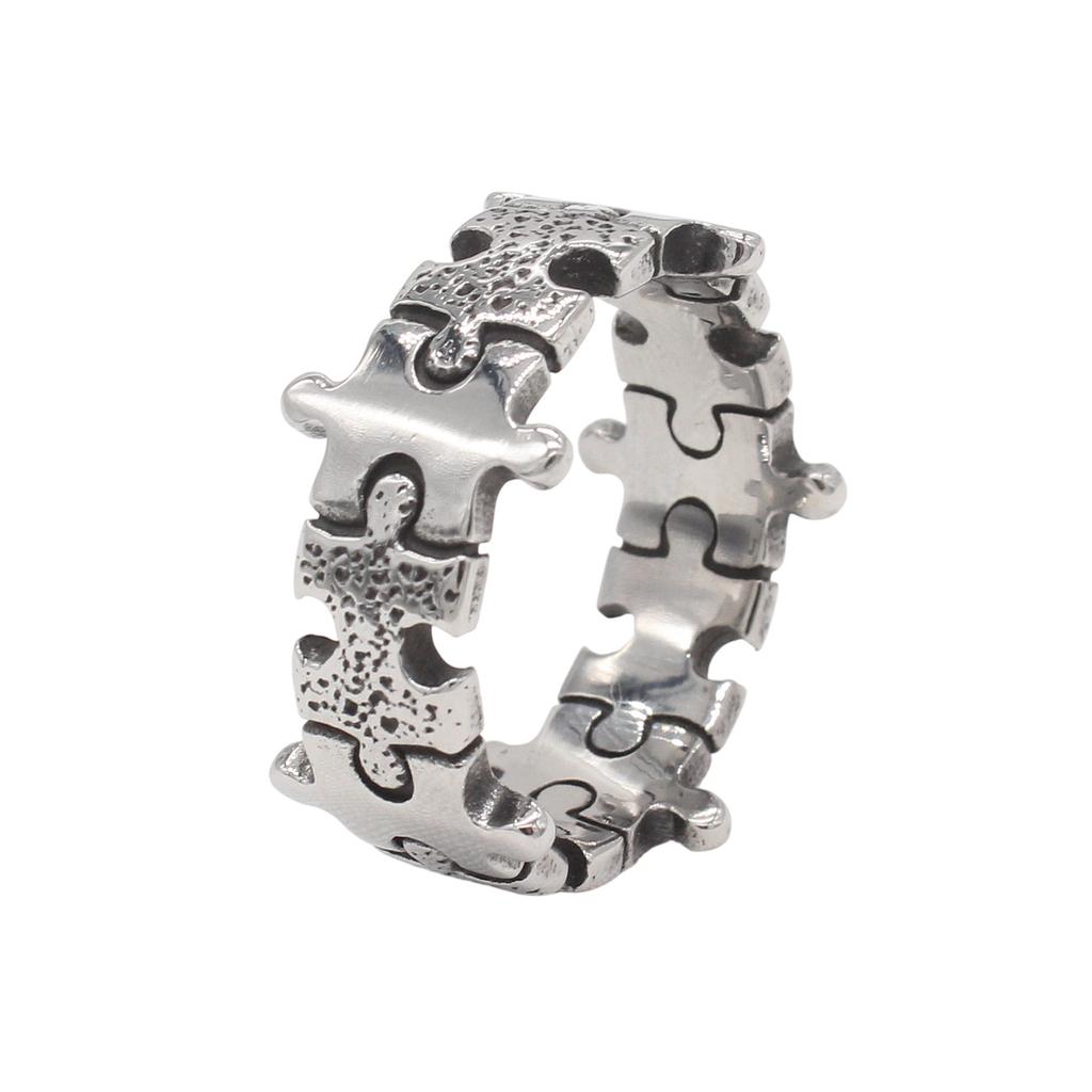 2026 Jewelry, European and American Personalized Retro Puzzle Men's Jewelry Matching Exquisite Ring