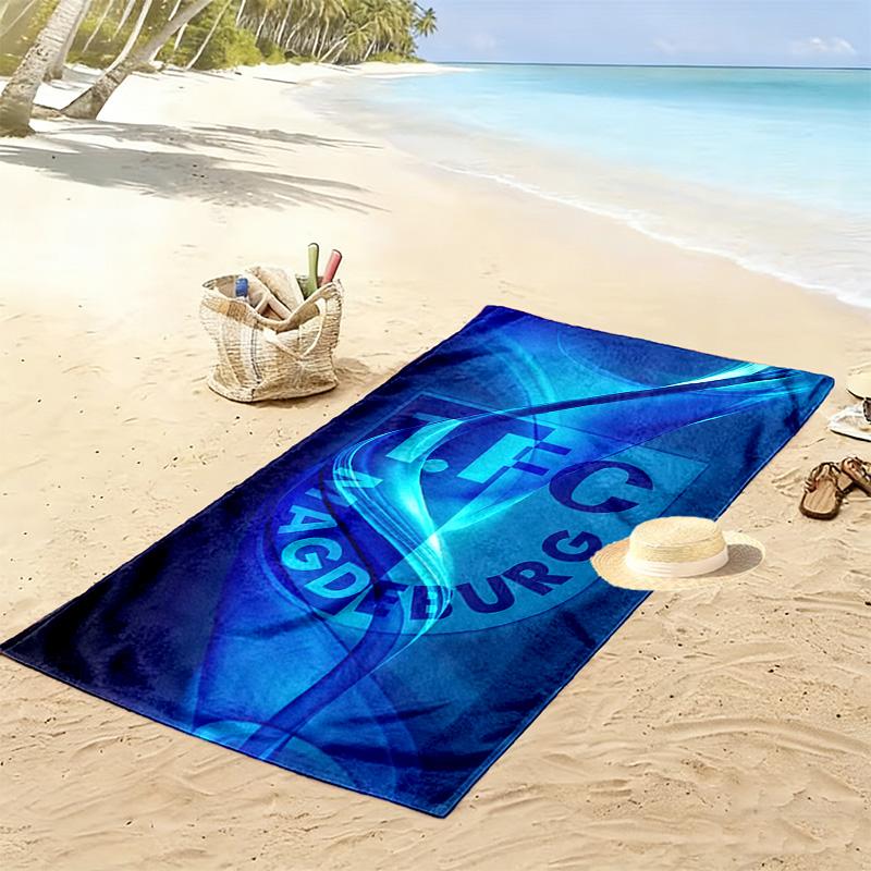 1. FC Magdeburg Print Beach Towel, Large Soft Quick Dry Towel for Beach Camping Swimming