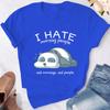 Cute I Hate Morning People Print T-shirts For Women Summer Lovely Short Sleeve Casual Round Neck T-shirts Tops