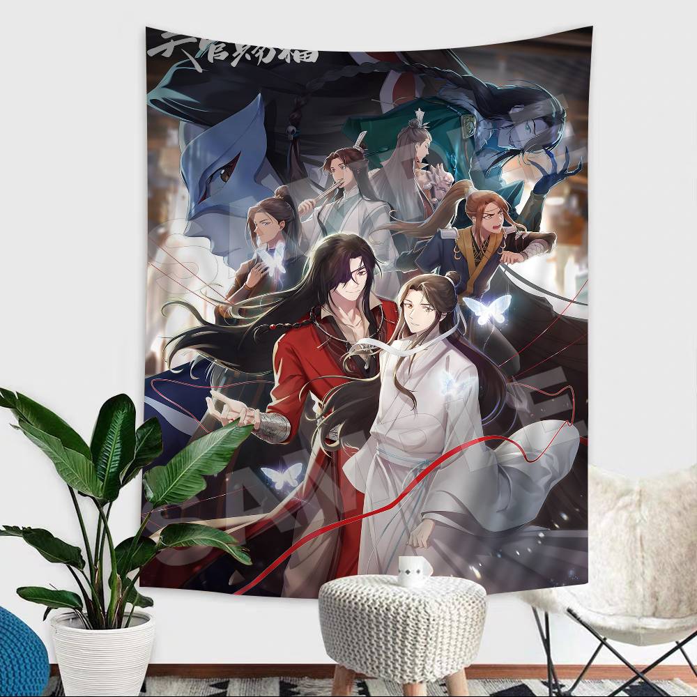 Tian Guan Ci Fu Hippie Wall Hanging Tapestries Art Science Fiction Room Home Decor Kawaii Room Decor