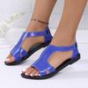 Round Toe Open Toe Side Hollow Wrap Heel Outer Plus Size Sandals