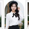 Velvet Memorial Black Ribbon Bowknot Brooch Black Collar Pretied Necktie Clip  Women
