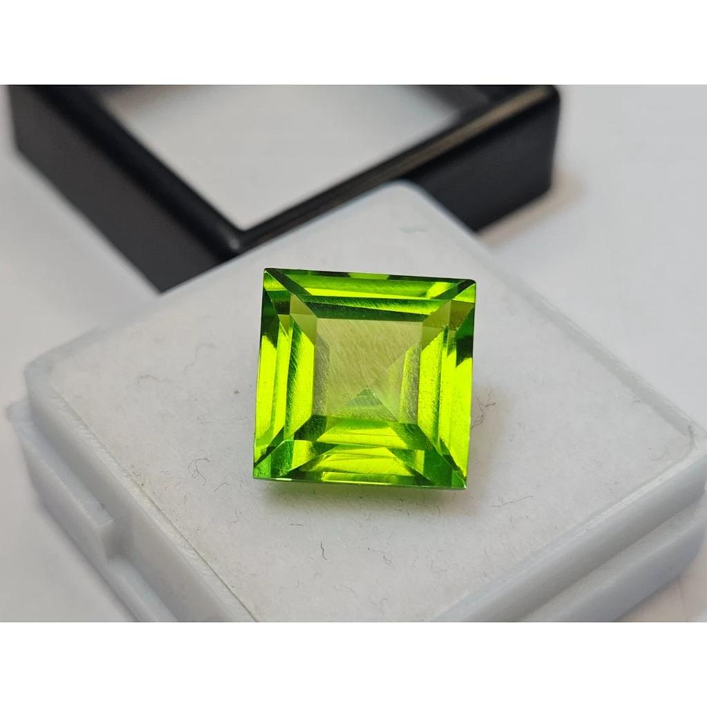 Green Peridot Princess Cut 11 Ct Stunning Certified Loose Gemstone