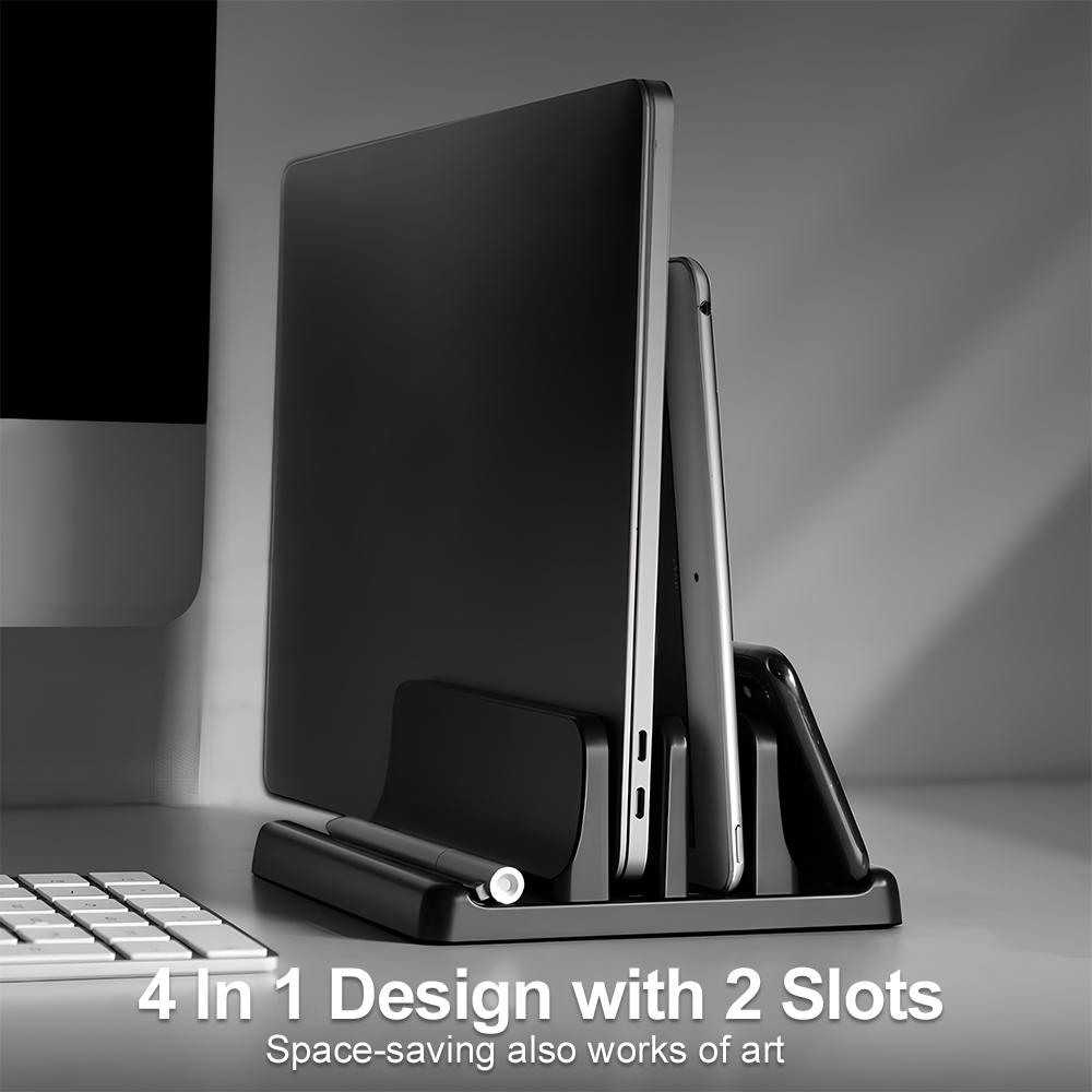 Laptop Stand Vertical Save Desktop Space Easy To Place Computer Accessories Scalable Width Office Desk Storage Office ABS