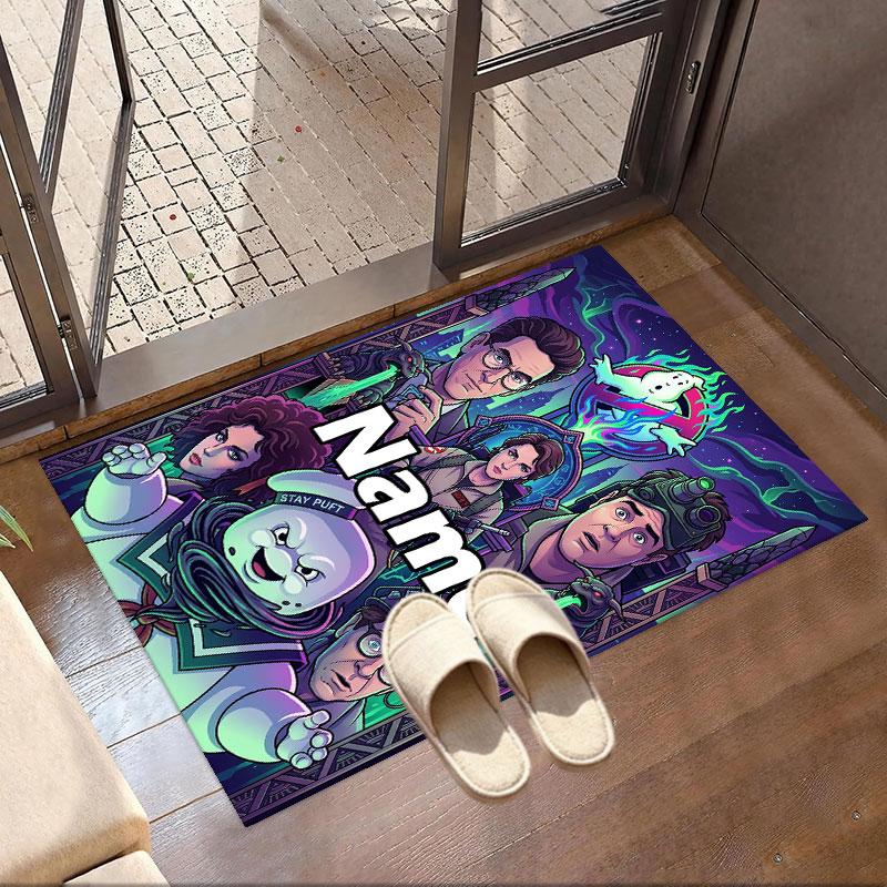 Custom Name Personalized Ghostbusters Print Carpet, Versatile Home Decor Rug, for Playroom, Apartment, Balcony, Entryway, Hallway Gift
