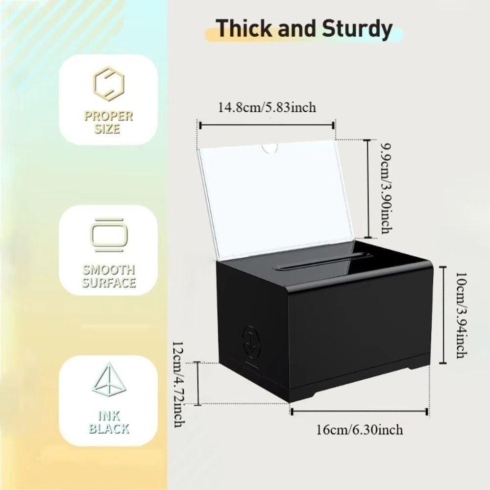 Voting Charity Acrylic Donation Box With Lock Suggestion Box Portable Ballot Box  Business