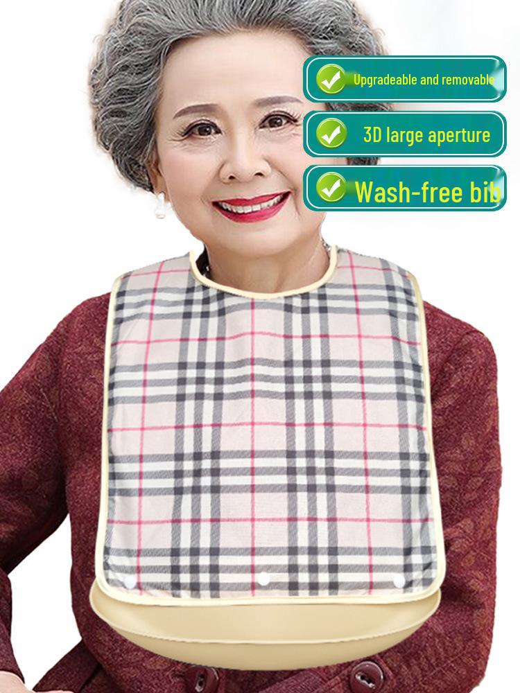 Waterproof Adult Feeding Bib for Elderly - Large Size Saliva Apron