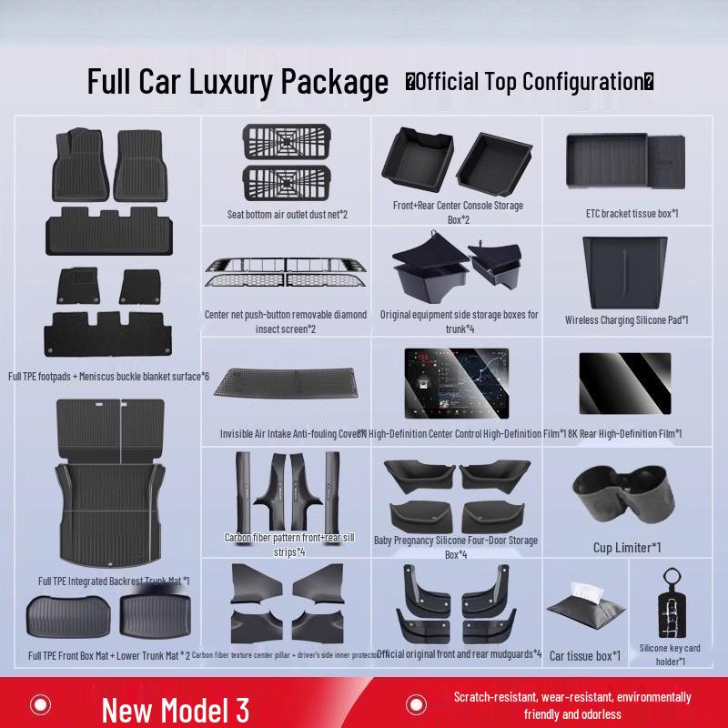 Upgraded TPE Trunk Mat Set for Tesla Model Y3 - Front & Rear Trunk, YL Interior Accessories