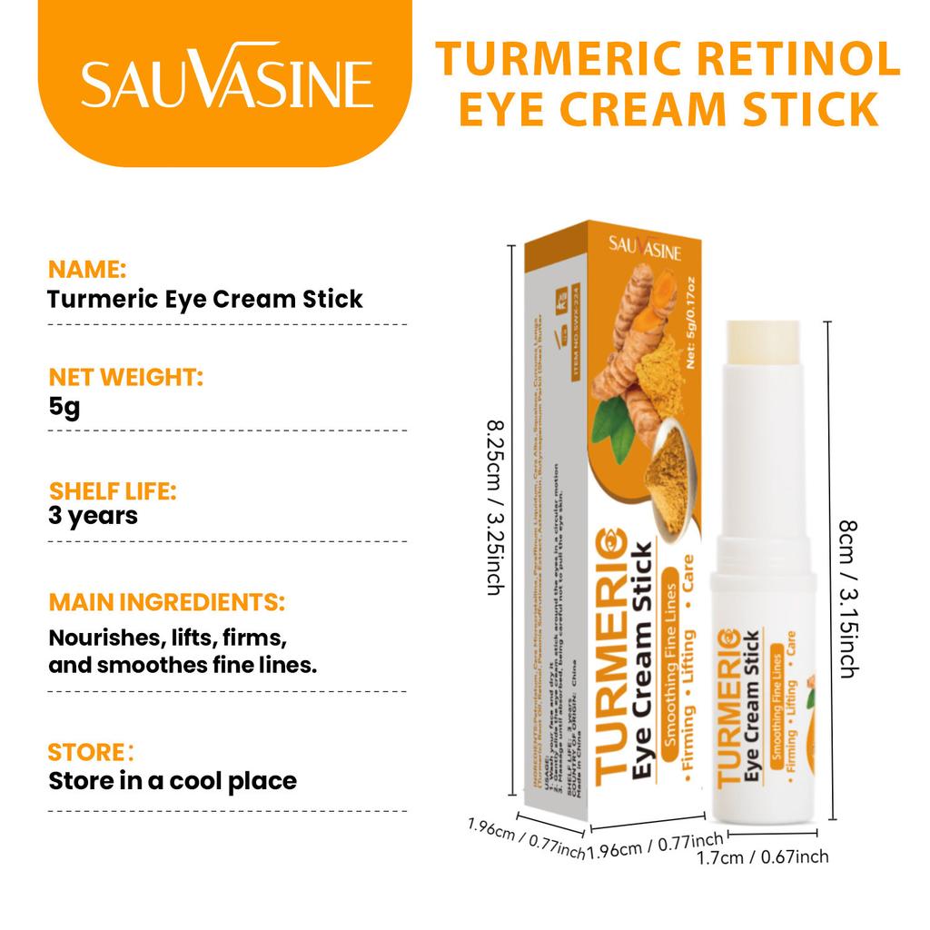 SAUVASINE Turmeric Eye Stick Hydrating Moisturizing Nourishing Smooth Fine Lines Firming Eye Cream