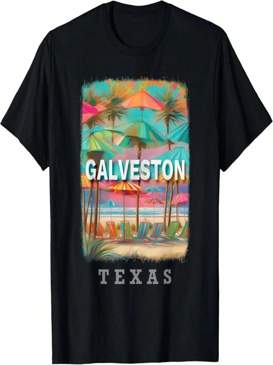 Galveston Texas TX Island Paradise SD086 T-Shirt S разноцветный