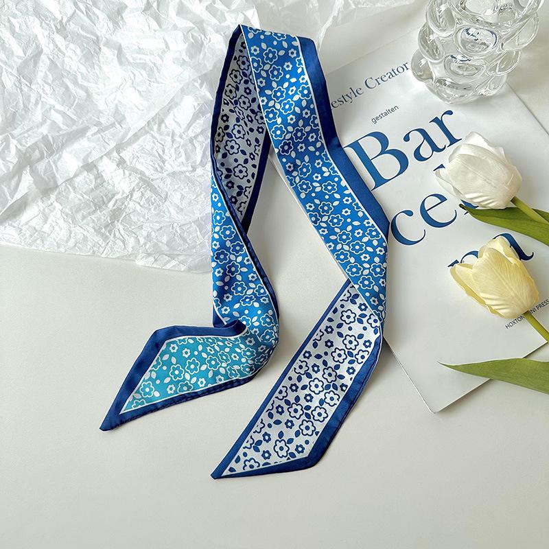 Long silk scarf, high-end new versatile hair tie streamer, atmosphere ribbon, spring and summer decorative scarf, tied bag streamer
