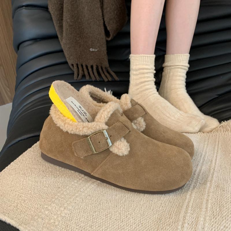 

Версия из коровьей кожи увеличение внутренней высоты женские на толстой подошве бархатные теплые зимние хлопковые туфли из натуральной кожи на одной педали пушистые 40