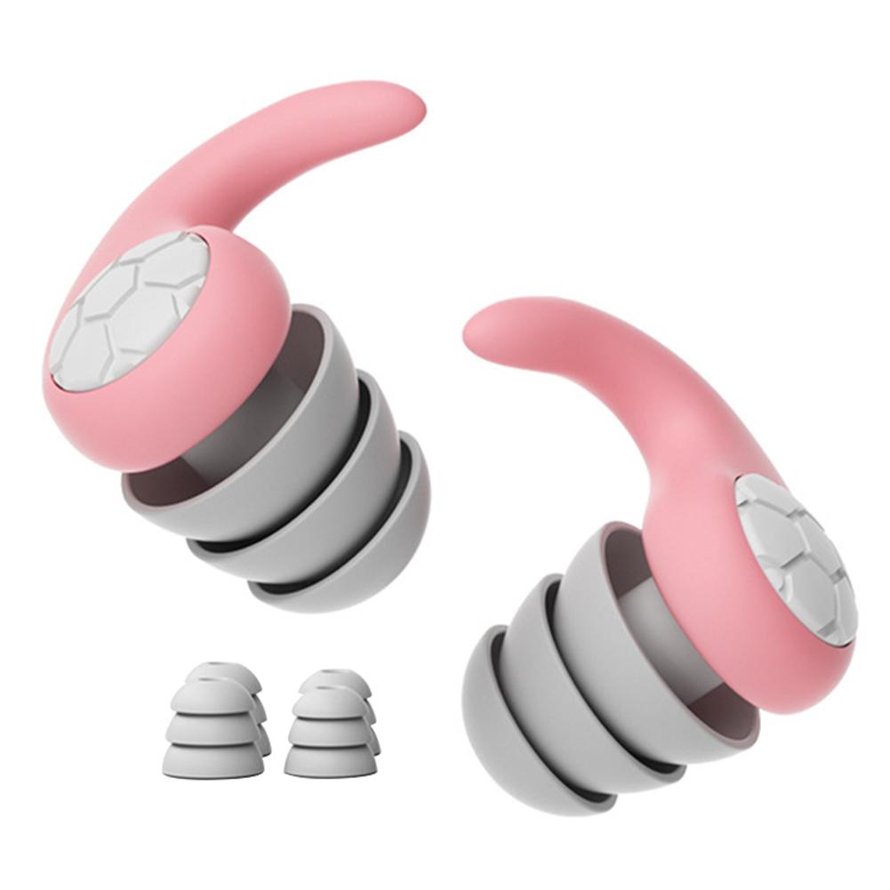 

Силиконовые беруши для защиты ушей, звукоизоляционные, 3-слойные, противошумные, моющиеся, для плавания, 3 размера для взрослых и детей розовый