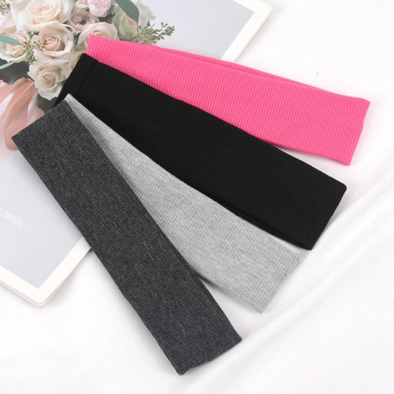 

4PCS Solid Color Elastic Hairband Running Fitness Sport Headband Yoga Sweat-absorbing Headband Fashion Headband Hair Accessories