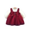 Mädchen Prinzessinnenkleid Zweiteiliges Set Baby Westenkleid Basismantel Set