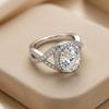 1PC Elegant Luxury Women's Wedding Promise Ring-Four-prong Twisted Setting with Round-cut Synthetic Zirconia design-Valentine's Day-Wedding