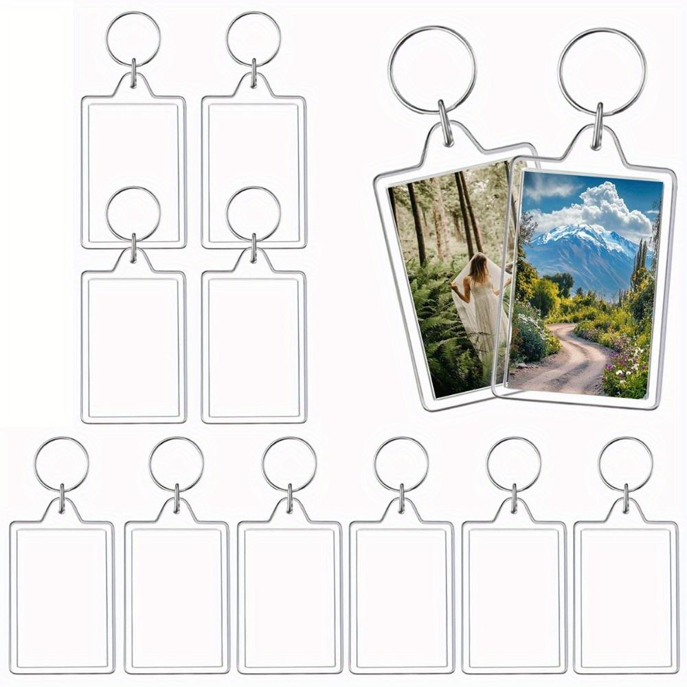 

10pcs Acrylic Photo Frame Keychain Holder Picture Insert Blank Keyring Clear Picture Holder for Clear Rectangle Photo Keychain Blanks 10pcs 5.2*3.4cm