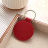 Laser Engrave Round PU Leather Keychain Custom Circle Key Chain Holder Company Activity Hotel Number Keyring Gift
