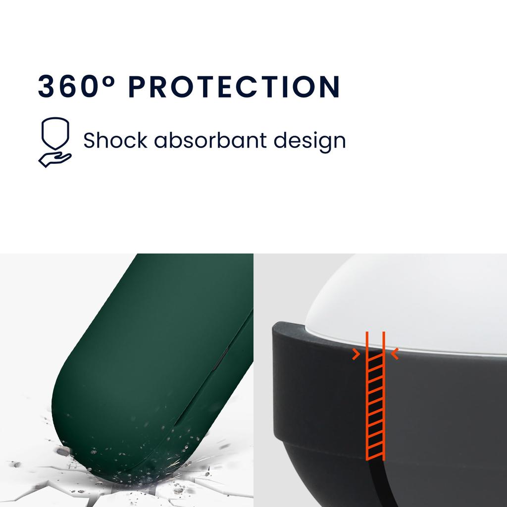 Kwmobile Earphone Case for Sony Wireless Drop Dark Green WF-C700N - Earphones, Silicone, Protection,