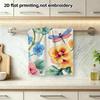 Pansy And Dragonfly Embroidery Towel, Soft Absorbent Quick Dry Colorful Botanical Shower Towel