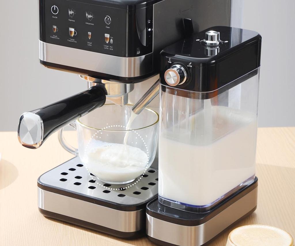 Compact Italian Espresso Machine with Milk Frother for Latte Art, Cappuccino, Americano, and Mocha