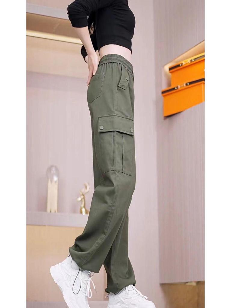 Pantaloni da Lavoro a Vita Alta Gamba Larga da Donna - Stile Americano, Primavera/Estate 2026, Alla Moda, Morbidi, Modellanti, Casual.