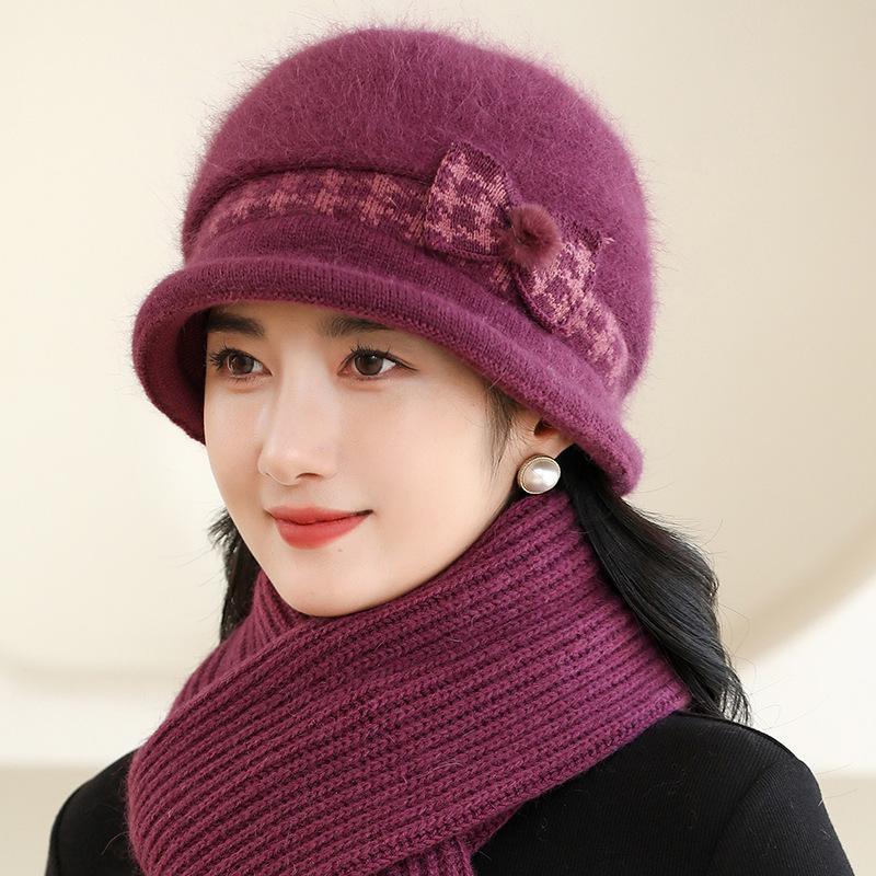 Chapeau Tricoté Automne Hiver Mode Extérieure Chapeau Pelucheux Chapeau Adulte Chapeau Tricoté Chaud Épaissi Remplacement Cheveux Féminin