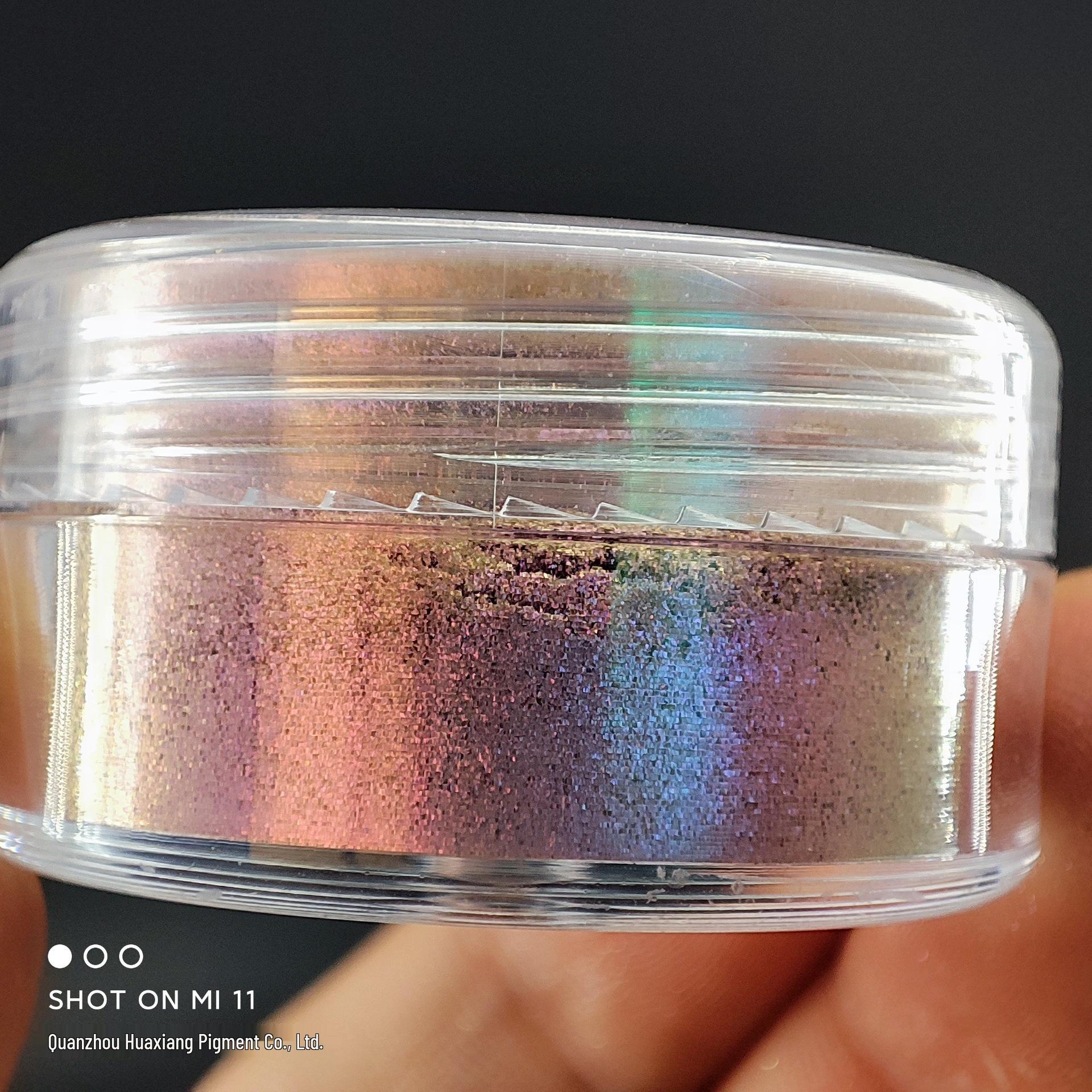 Набор пудры-глиттера для ногтей и глаз, меняющей цвет хамелеона