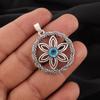 Swiss Blue Topaz Gemstone 925 Sterling Silver Handmade Pendant 1.48" For Gift CP-29-5