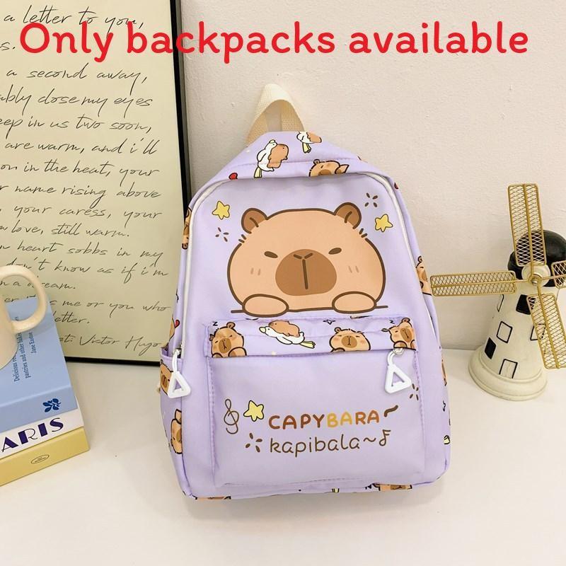 Themed Capybara Childrens Backpack With Letter And Cartoon Print For Use School