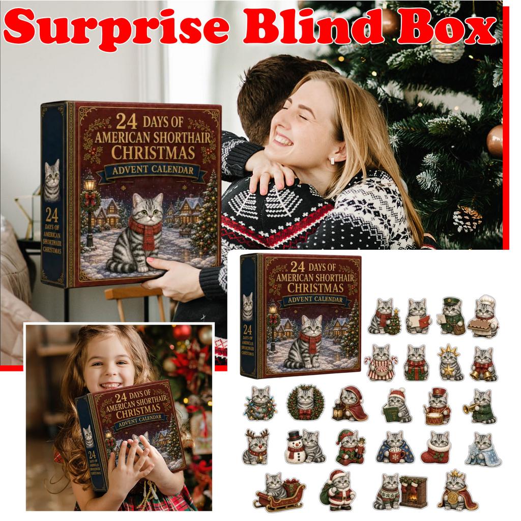 Short Hair Christmas Countdown Advent Calendar with 2D Acrylic for Lovers