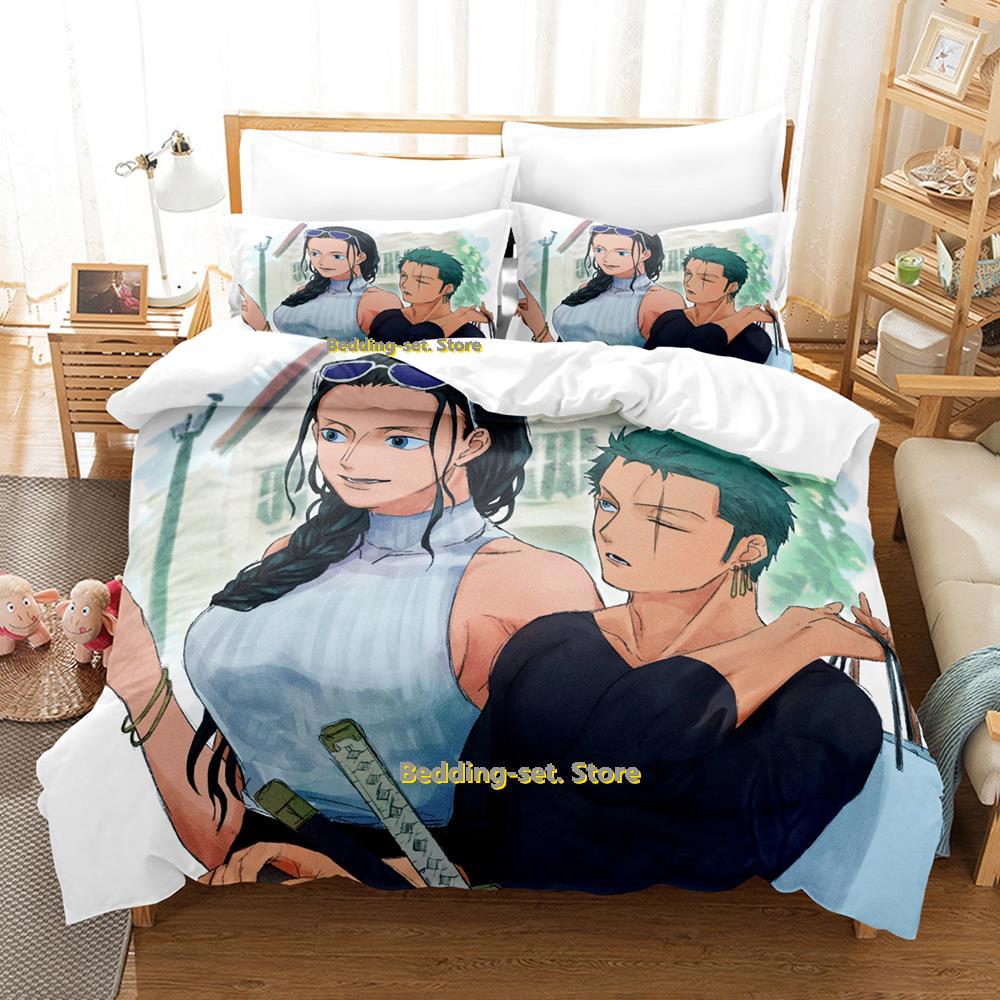 

Nico Robin Bedding Set Single Twin Full Queen King Size Bed Set Adult Kid Bedroom Duvetcover Sets 3D Print Anime Bed Sheet Set EU Single(135x200cm)