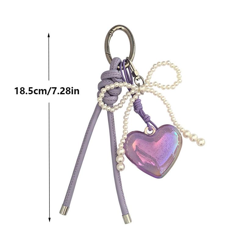 Heart Bow Woven Rope Cute Bag Pendant Fashion PU Leather Backpack Handbag Pendant Gift For Women Decoration Accessories CLE