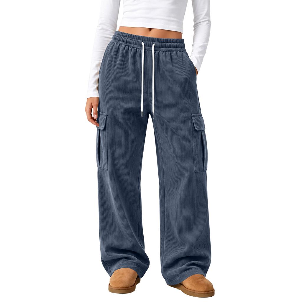 Women's Sporty Casual Wide Leg Pants, Loose Fit Street Comfortable Trousers