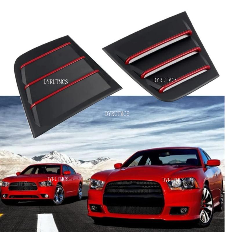 For Dodge Charger 2011-2021 Car Rear Louver Window Side Shutter Cover Blind Trim Sticker Vent Scoop ABS Carbon Fiber Accessories